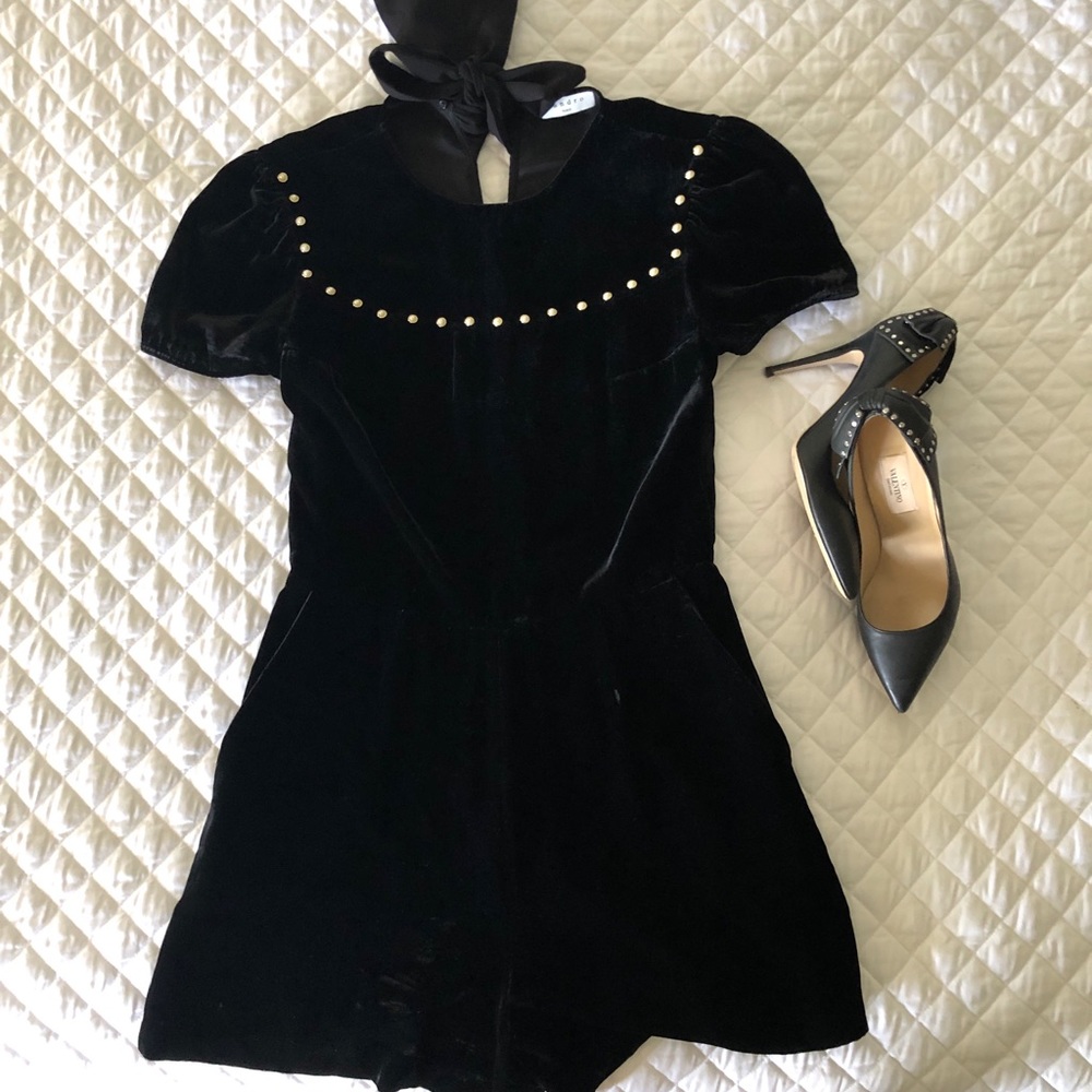 Sandro Paris Black velvet romper